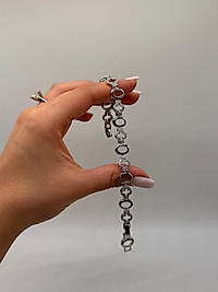 Oval Halkalı & Zirkon Taşlı Xuping VIP Çelik Gümüş Renk Kadın Bileklik