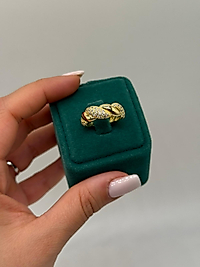 Xuping Zincir Model Zirkon Taşlı Altın Renk Yüzük