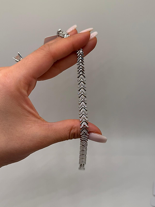 Xuping Silver Zirkon Taşlı Ok Form Zincir Bileklik