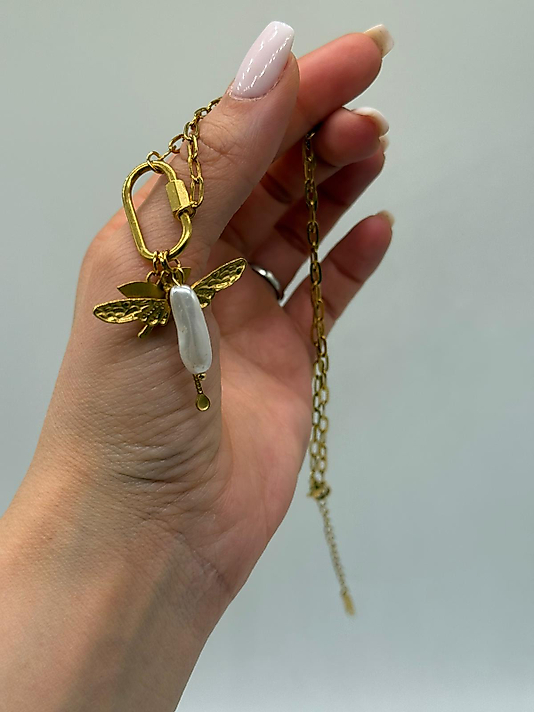 316 L Çelik Yusufçuk Figürlü Kolye