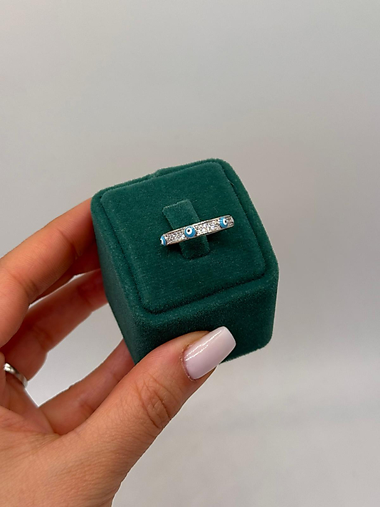 Xuping Nazar Detaylı Taşlı Yüzük