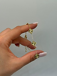 Xuping Gold Renk Yonca Detaylı İnce Bileklik