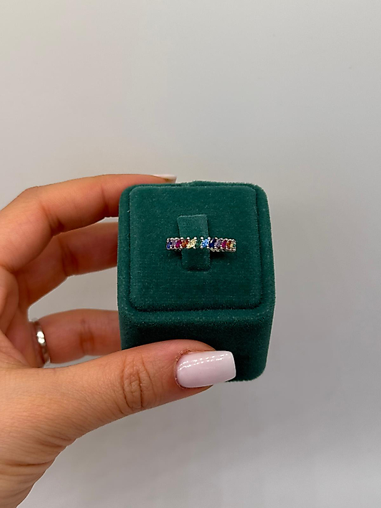 Xuping Renkli Taşlı Minimal Yüzük