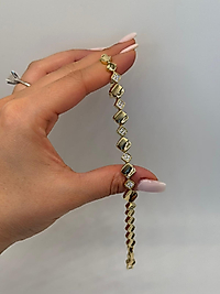 Xuping Zirkon Taşlı Geometrik Gold Bileklik