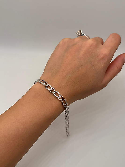 Xuping Silver Zirkon Detaylı Zincir Bileklik