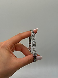 XUPİNG Baget Zirkon Taşlı VIP Çelik Bileklik – Gümüş Renk