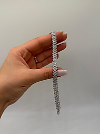 XUPİNG Tam Zirkon Taşlı VIP Çelik Bileklik – Gümüş Renk