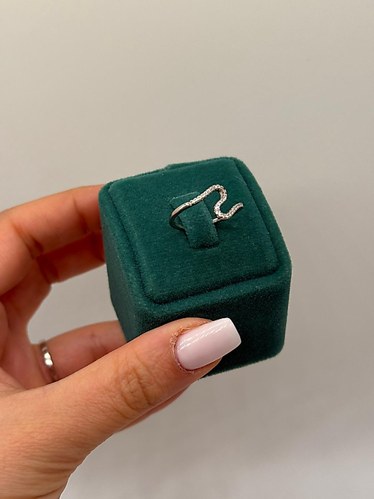 Xuping Gümüş Renk Dalga Taşlı Yüzük