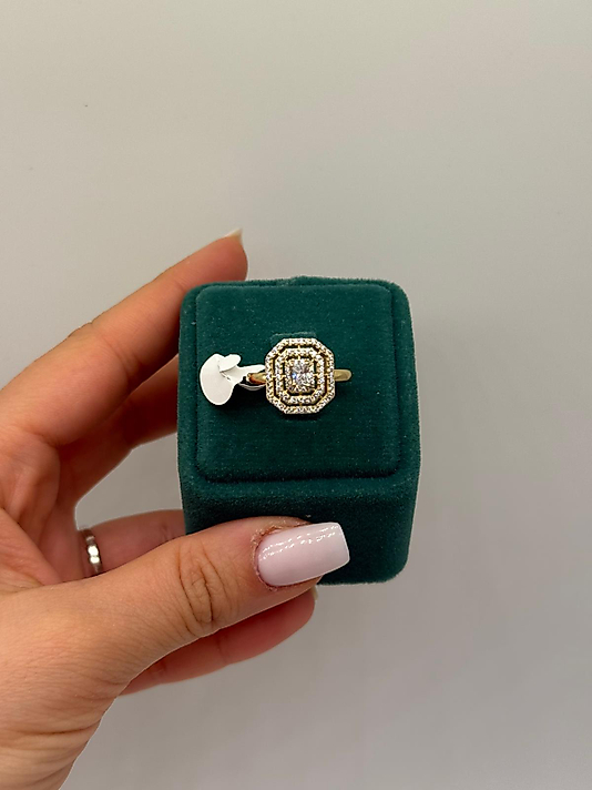 Baget Taşlı Geometrik Xuping Yüzük