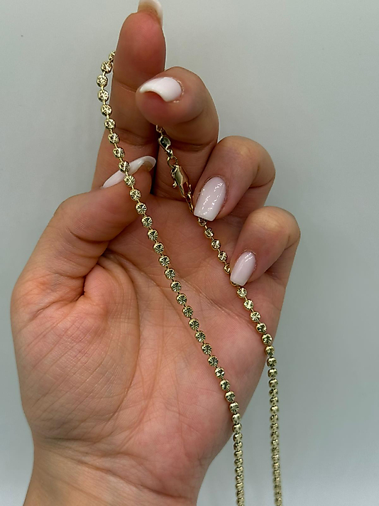 Xuping VIP Çelik Elmas Kesim Boncuk Zincir Kolye – 14K Altın Renk