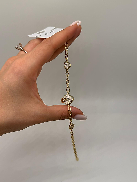 Xuping Gold Taşlı Kalp Bileklik