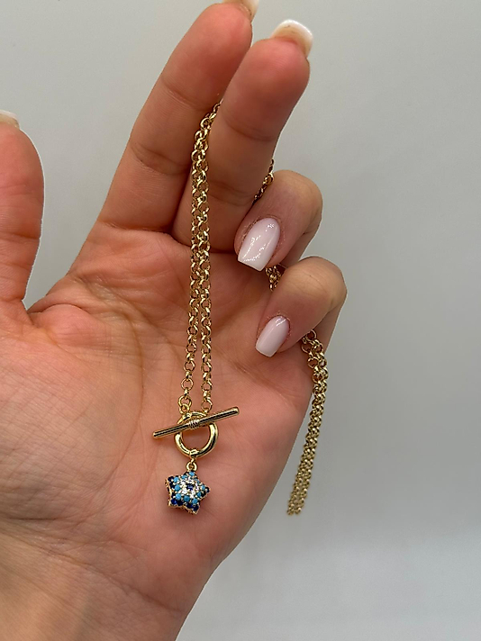 Mavi Yıldız Detaylı Xuping Kolye