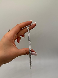 XUPİNG Geometrik Desenli Taşlı VIP Çelik Bileklik – Gümüş Renk