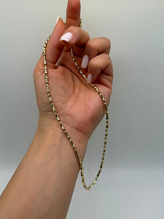 uping VIP Çelik Gold Desenli Zincir Kolye – 14K Altın Renk