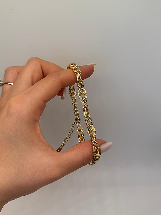 Xuping Burgu Detaylı Halka Zincir Gold Bileklik