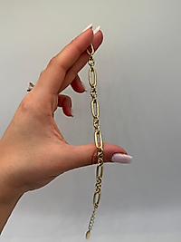 Oval Halkalı Klasik Xuping VIP Çelik 14K Altın Renk Kadın Bileklik