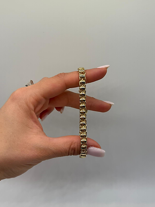 Xuping VIP Çelik 14K Altın Renk Sık Dokulu Zincir Kadın Bileklik