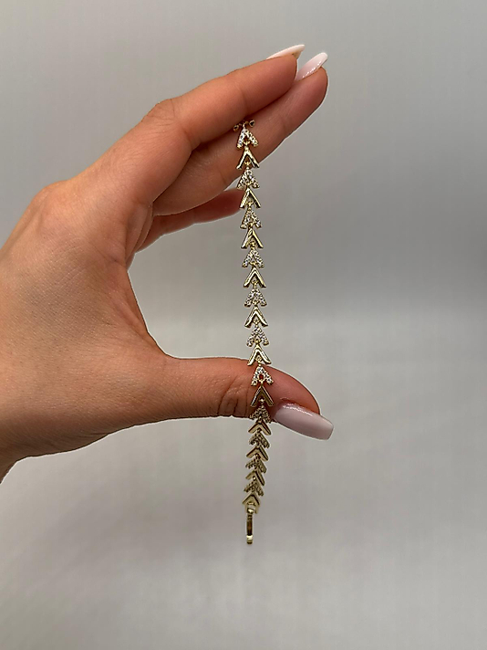Xuping Zirkon Taşlı Ok Desenli Gold Bileklik