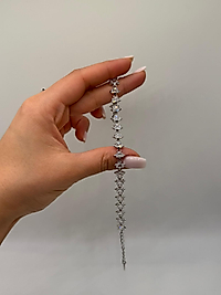 XUPİNG Baget Kesim Taşlı VIP Çelik Bileklik – Gümüş Renk