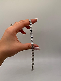 XUPİNG Damla Form VIP Çelik Bileklik – Zirkon Detaylı | Gümüş Renk