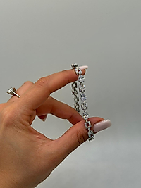 Kare & Yuvarlak Zirkon Taşlı Xuping VIP Çelik Gümüş Renk Kadın Bileklik