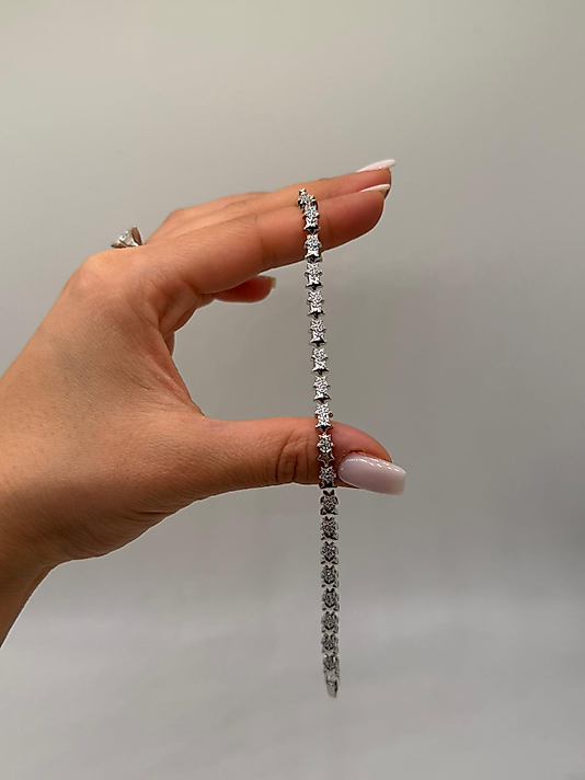 Yıldız Motifli Zirkon Taşlı Xuping VIP Çelik Gümüş Renk Kadın Bileklik