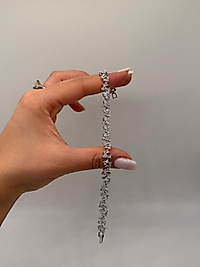 XUPİNG Zikzak Baget Taşlı VIP Çelik Bileklik – Gümüş Renk