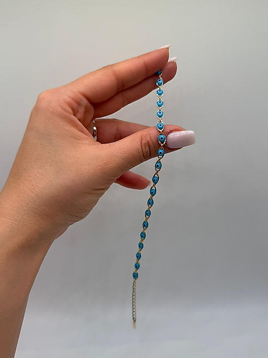 Xuping Altın Kaplama Mavi Nazar Boncuklu Bileklik