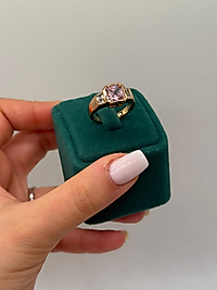 Xuping Prenses Kesim Taşlı Gold Yüzük