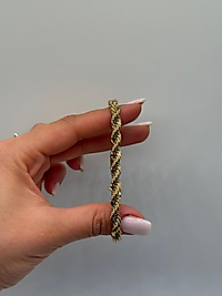 XUPİNG Burgu Zincir VIP Çelik Bileklik – 14K Altın Renk