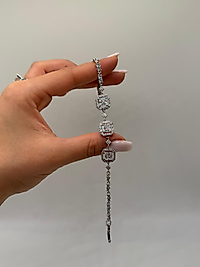 XUPİNG Baget Taşlı VIP Çelik Kare Bileklik – Gümüş Renk