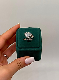 Xuping Oval Taşlı Asimetrik Yaprak Yüzük