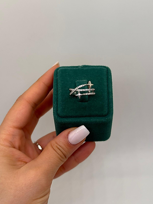 Xuping Ok Motifli Taşlı Çok Bantlı Yüzük