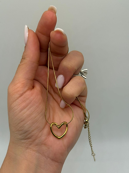 Minimal Kalp Çelik Kolye