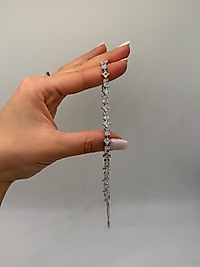 Baget Kesim Zirkon Taşlı Xuping VIP Çelik Gümüş Renk Kadın Bileklik