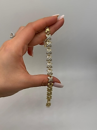 Xuping Zirkon Taşlı Çapraz Desenli Gold Bileklik