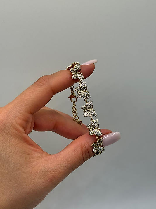 Xuping Altın Kaplama Taşlı Kelebek Bileklik