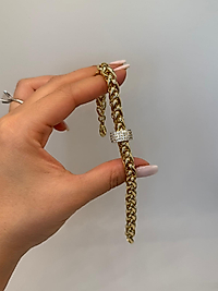 Xuping Zirkon Taşlı Halkalı Gurmet Zincir Gold Bileklik