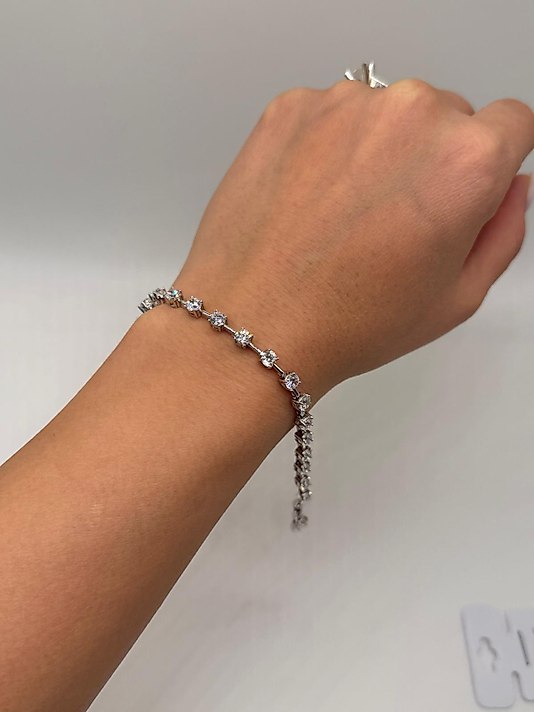 Xuping Silver Tek Taş Görünümlü Zirkon Bileklik