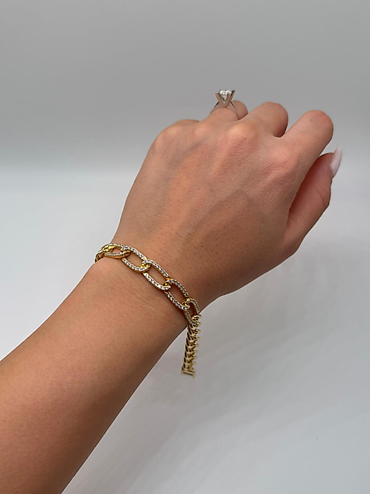 Xuping Gold Taşlı Zincir Bileklik