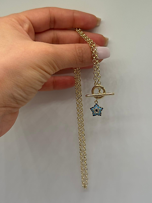 Mavi Yıldız Detaylı Xuping Kolye