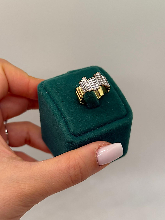 Modern Blok Taşlı Yüzük