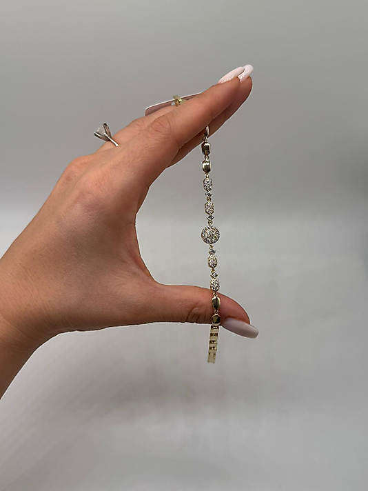 Xuping Gold Yuvarlak Detaylı Zirkon Bileklik