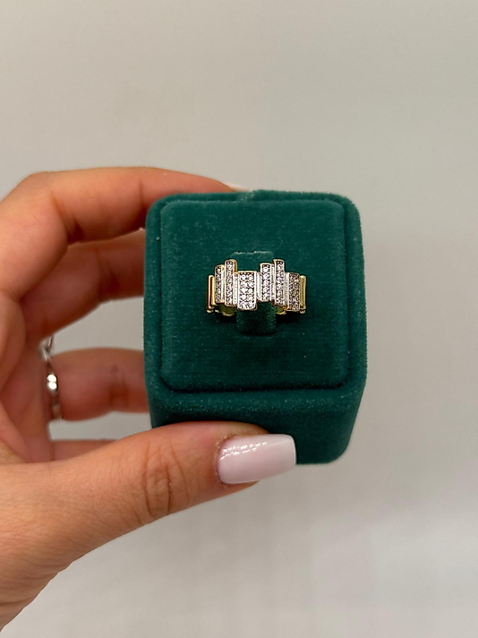 Modern Blok Taşlı Yüzük