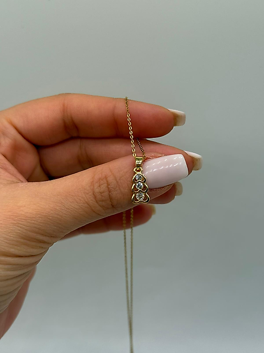 Üçlü Kalp Figürlü Kolye