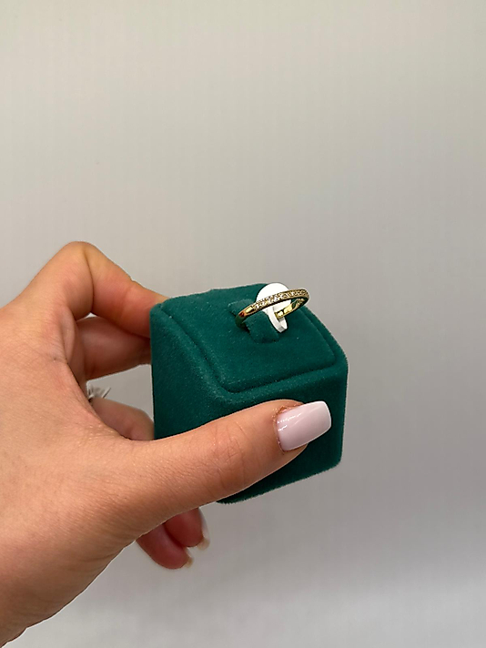 Xuping İnce Taşlı Gold Alyans Yüzük