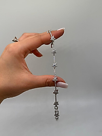 XUPİNG Yıldız Motifli VIP Çelik Bileklik – Zirkon Taşlı | Gümüş Renk