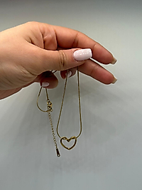 Minimal Kalp Çelik Kolye