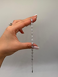 Yıldız Motifli Zirkon Taşlı Xuping VIP Çelik Gümüş Renk Kadın Bileklik