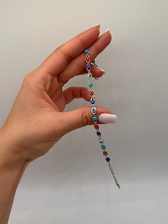 Xuping Altın Kaplama Renkli Nazar Boncuklu Bileklik